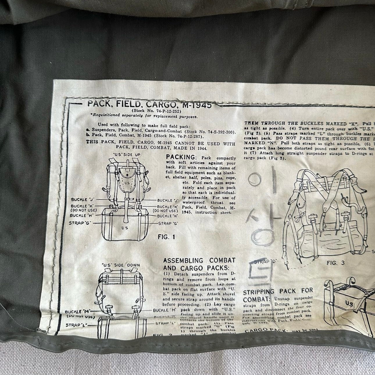 1945 US Army Field Bag