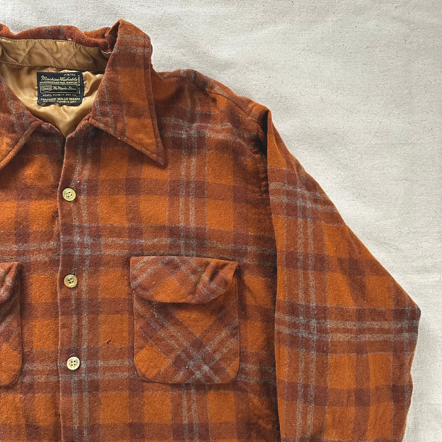 1970’s Sears loop collar wool shirt