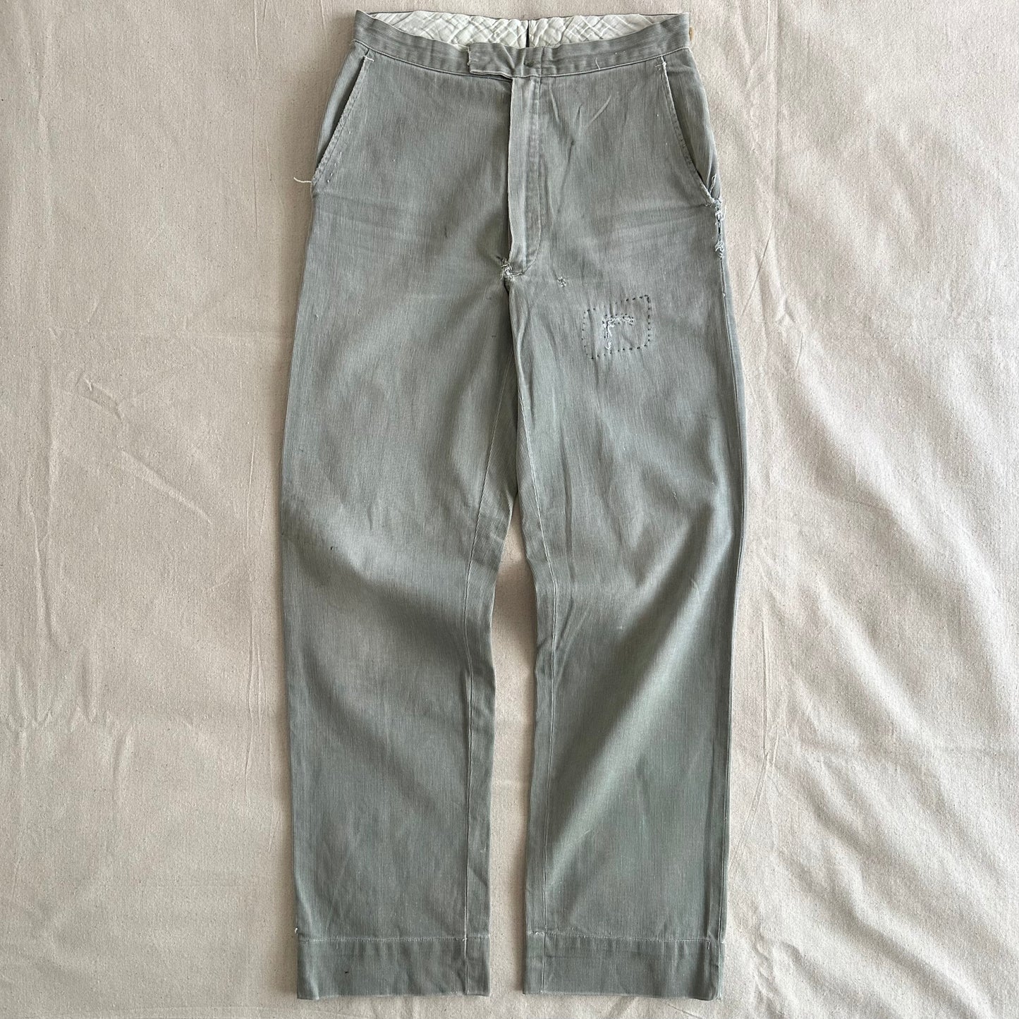 1950’s faded moss repaired work pants