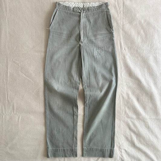 1950’s faded moss repaired work pants