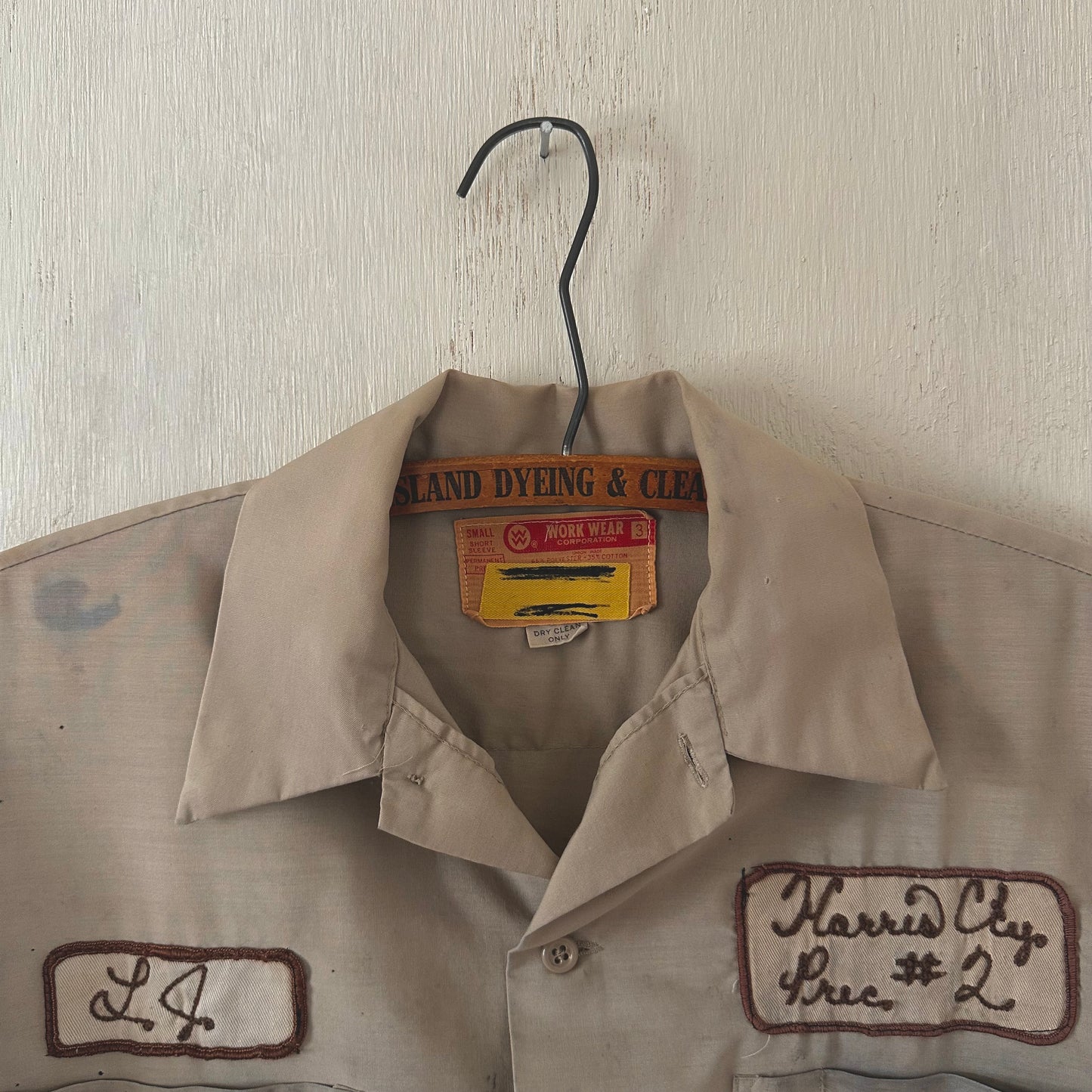 1950’s thrashed chain stitch patch cropped work shirt