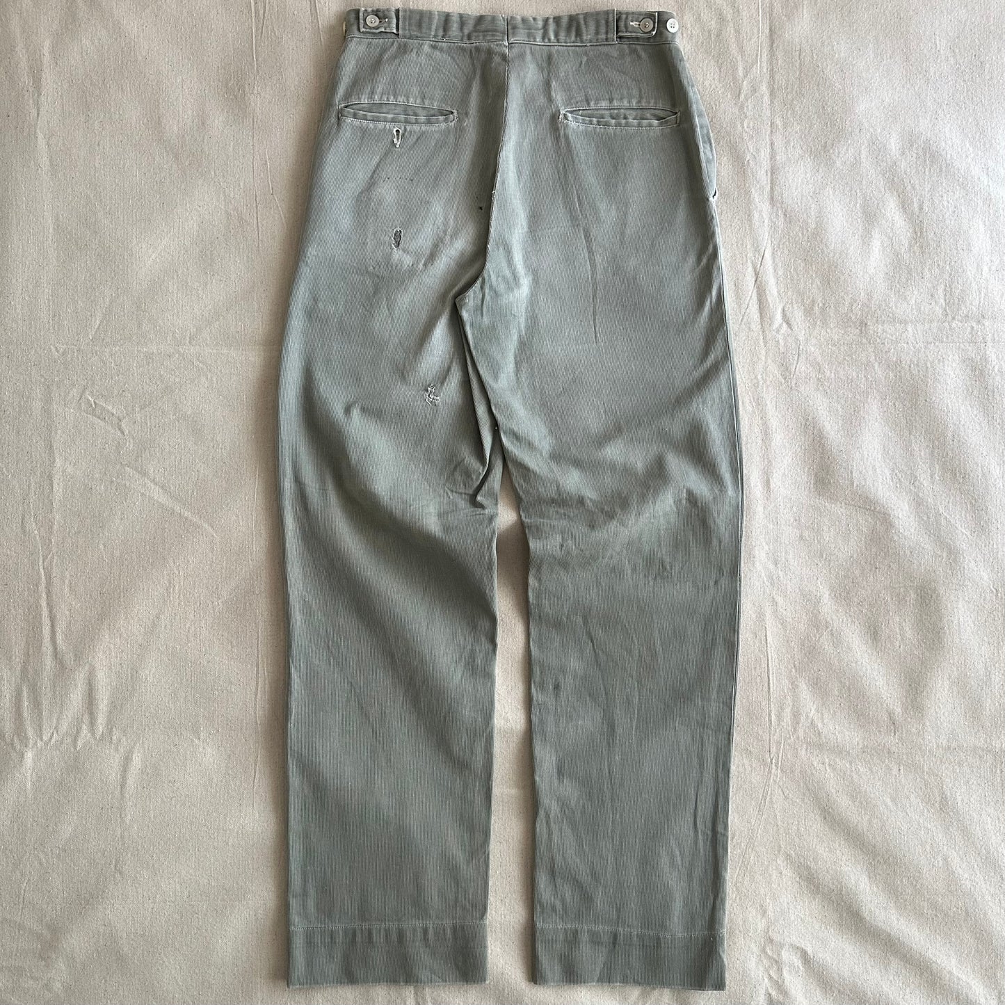 1950’s faded moss repaired work pants